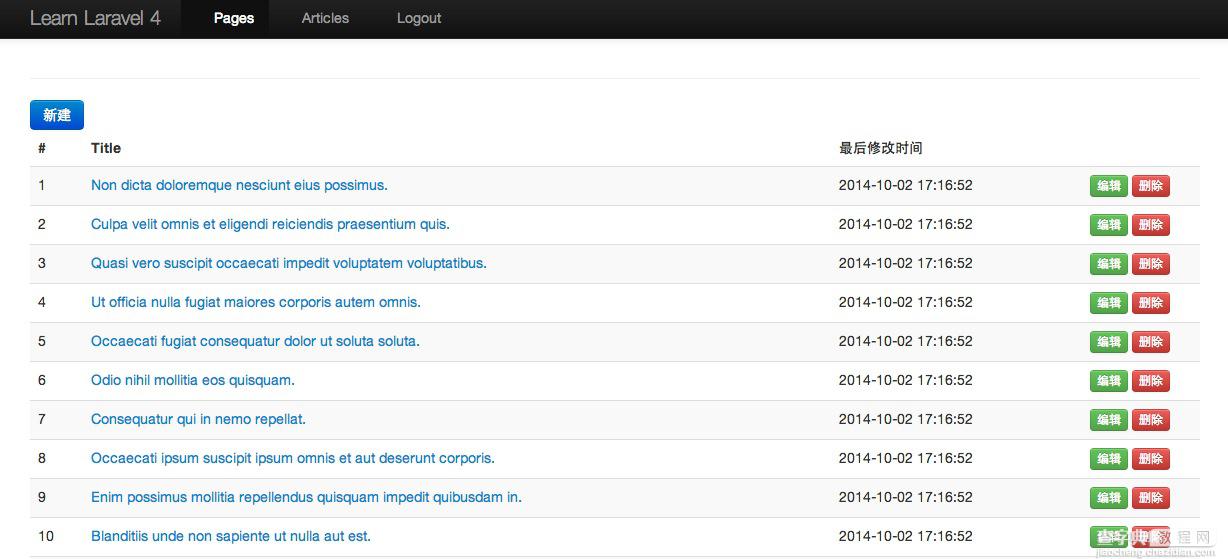 Laravel 4 初级教程之Pages、表单验证1