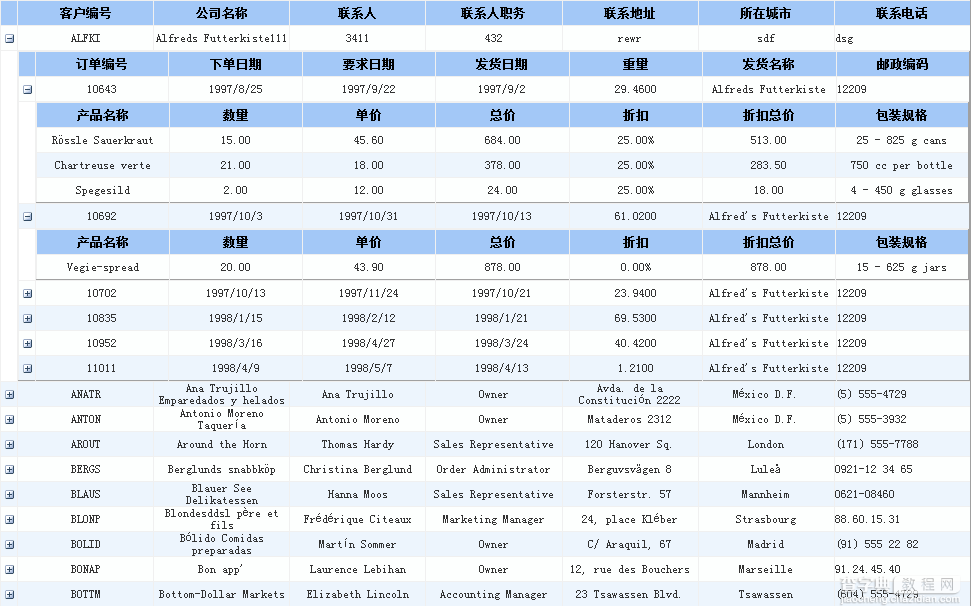 ASP.NET中使用GridView实现分级显示的代码1