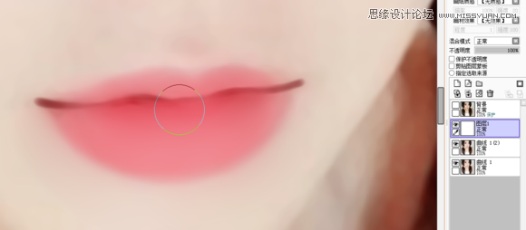 Photoshop详解美女人像水嫩嘴巴的转手绘绘制方法16