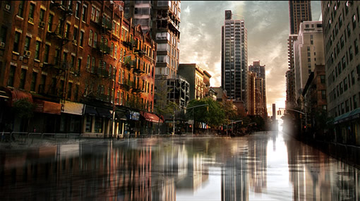 Photoshop打造一座被水冲过的灾难城市7