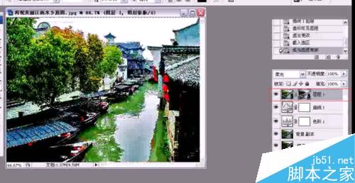 PS将照片处理出美丽江南水乡效果11