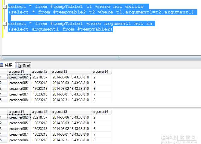 SQL SERVER中关于exists 和 in的简单分析3