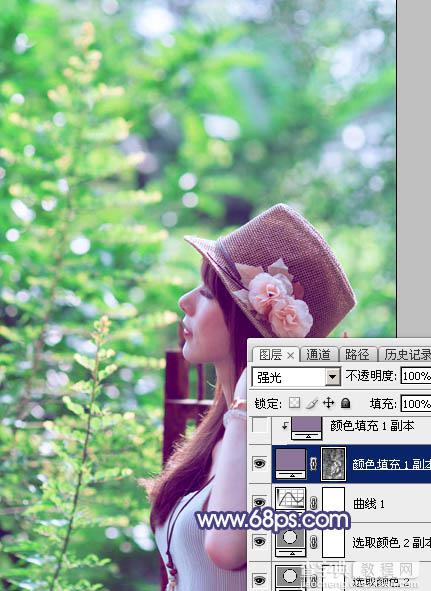 Photoshop为外景美女图片打造清爽的夏季淡色调18