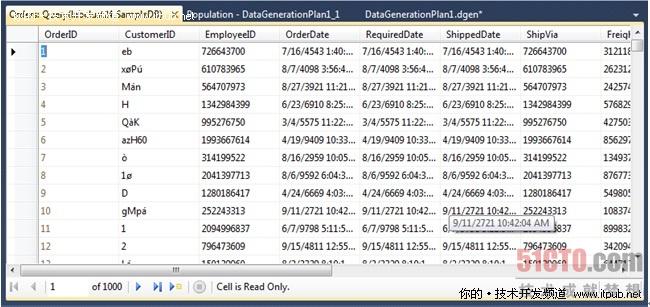 如何使用Visual Studio 2010在数据库中生成随机测试数据11