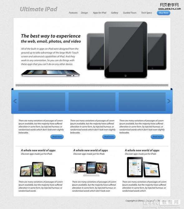 Photoshop制作出清爽的ipad页面的网页制作教程32