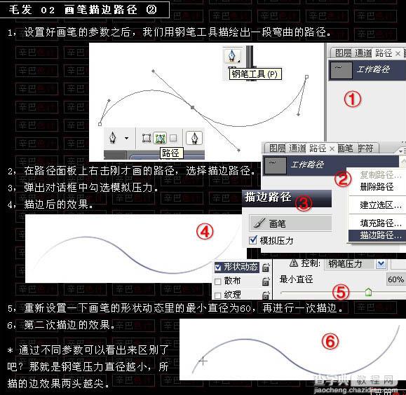 photoshop 利用路径和画笔制作飘逸自然的发丝3