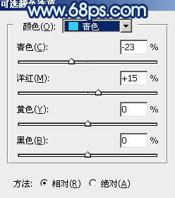 Photoshop将秋季人物图片打造唯美的暗调青蓝色20