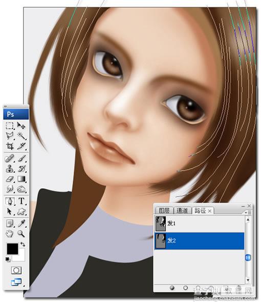 Photoshop手绘卡通人物头发详细教程14