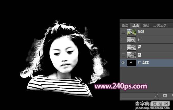 Photoshop利用通道抠出精细的发丝及更换背景色22