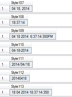 Sql中将datetime转换成字符串的方法(CONVERT)5