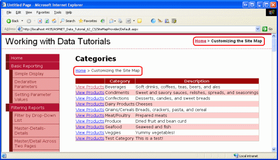 在ASP.NET 2.0中操作数据之六十：创建一个自定义的Database-Driven Site Map Provider17