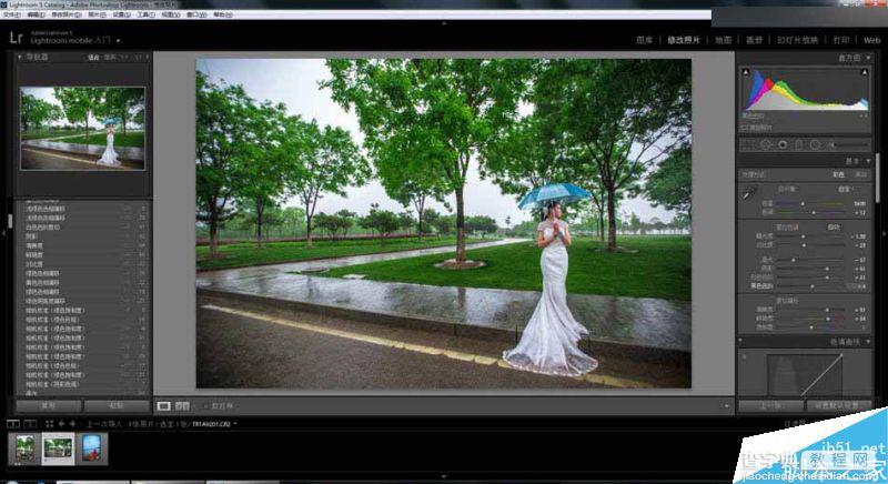 Photoshop给外景婚纱照片添加逼真的雨景效果4