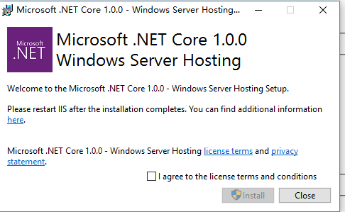 win10下ASP.NET Core部署环境搭建步骤2