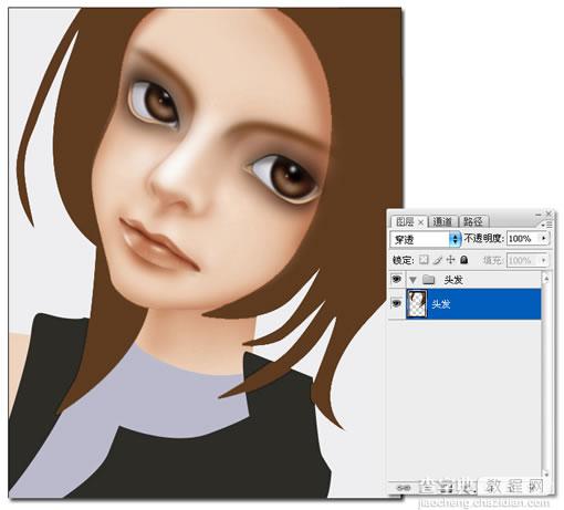 Photoshop手绘卡通人物头发详细教程2