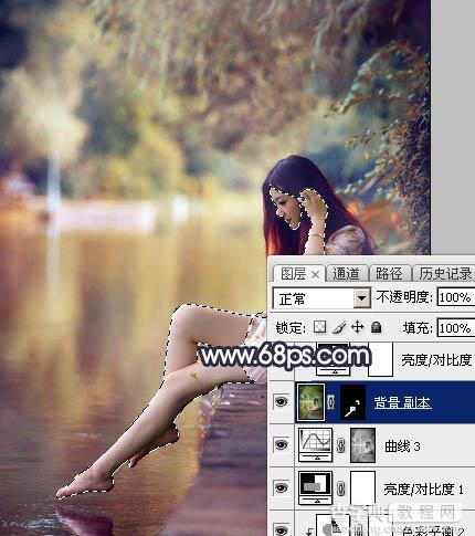 Photoshop为水景人物图片打造艳丽的秋季暖色特效37