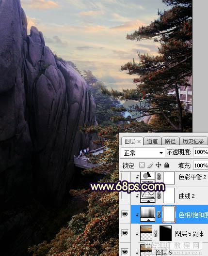 Photoshop使用渲染工具将风景图片增加大气的霞光色23