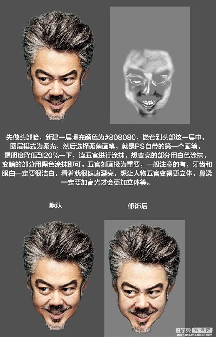 Photoshop利用液化工具快速把大叔的照片转为调皮的Q版大头像8