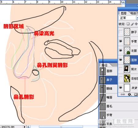 PS教程:新手学会绘制人物的鼻子4
