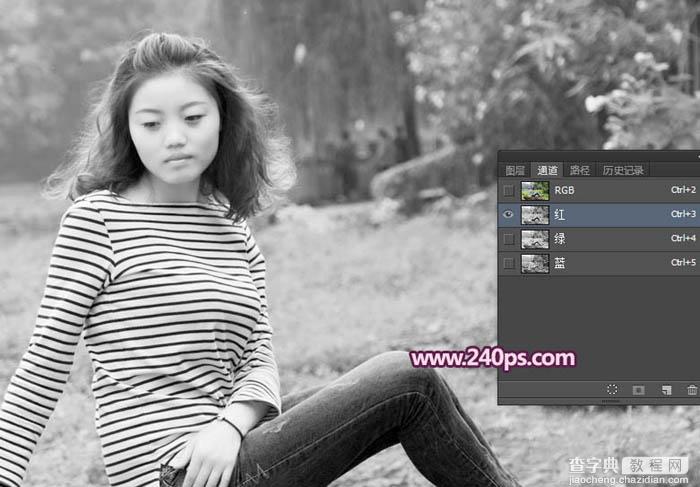 Photoshop利用通道抠出精细的发丝及更换背景色4