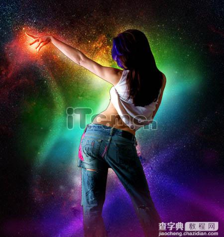 Photoshop 合成绚丽梦幻的星光美女28