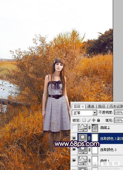 Photoshop调制出唯美的霞光效果荒野人物图片16