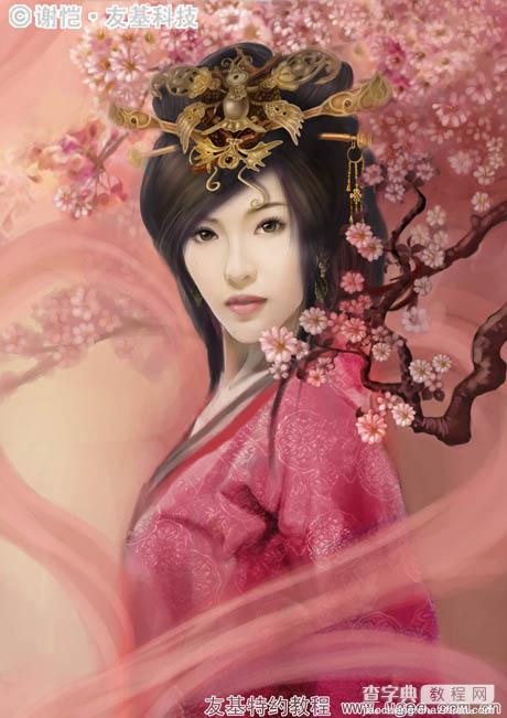 photoshop鼠绘华丽的古典美女插画19