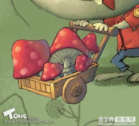 photoshop 鼠绘卡通在森林里采蘑菇的小兔子13