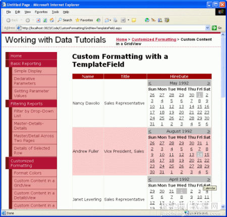 在ASP.NET 2.0中操作数据之十二：在GridView控件中使用TemplateField14