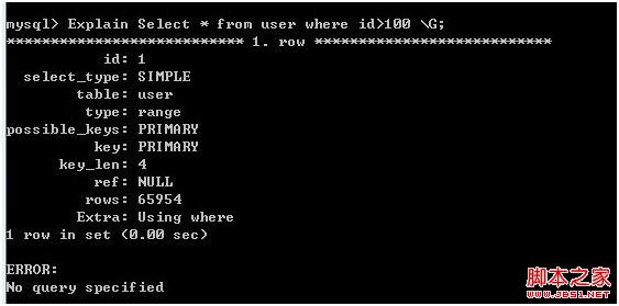 MySQL索引使用全程分析1