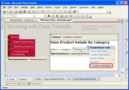 ASP.NET 2.0中的数据操作之八：使用两个DropDownList过滤的主/从报表5