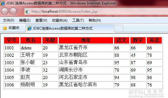 JDBC连接Access数据库的几种方式介绍6