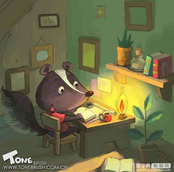 photoshop鼠绘可爱的卡通小鼬鼠9