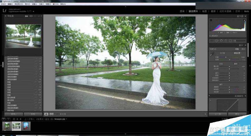 Photoshop给外景婚纱照片添加逼真的雨景效果3