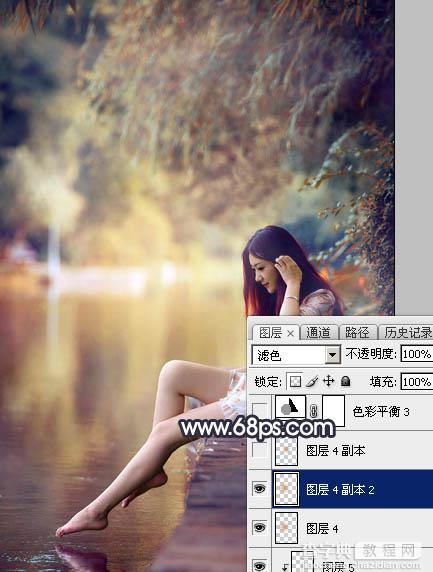 Photoshop为水景人物图片打造艳丽的秋季暖色特效44