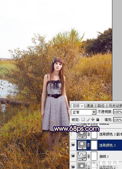 Photoshop调制出唯美的霞光效果荒野人物图片15