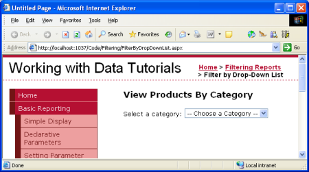 ASP.NET 2.0中的数据操作之七：使用DropDownList过滤的主/从报表13