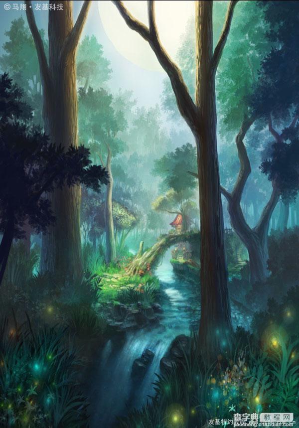 photoshop鼠绘夜色中的梦幻森林1