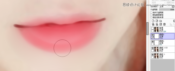 Photoshop详解美女人像水嫩嘴巴的转手绘绘制方法14