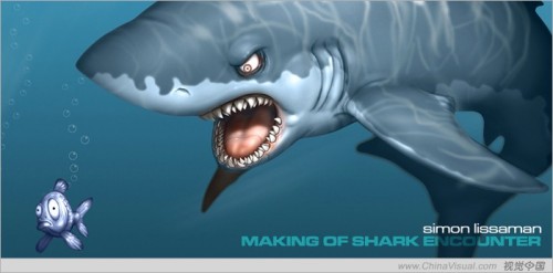 Photoshop绘卡通三维鲨鱼:海水背景1