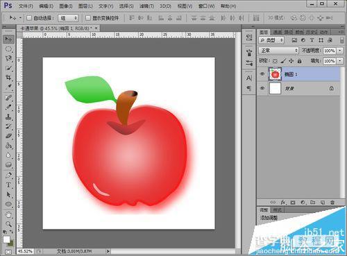 photoshop怎么绘制一个漂亮的卡通苹果?31