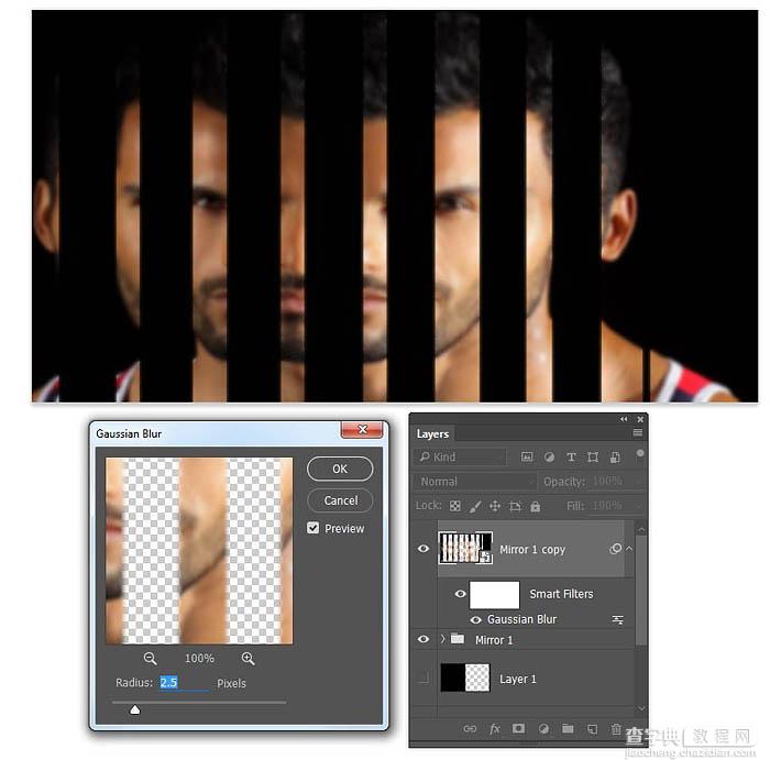 Photoshop制作超酷的多层次镜片叠影人像效果17