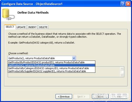 在ASP.NET 2.0中操作数据之四：使用ObjectDataSource展现数据5