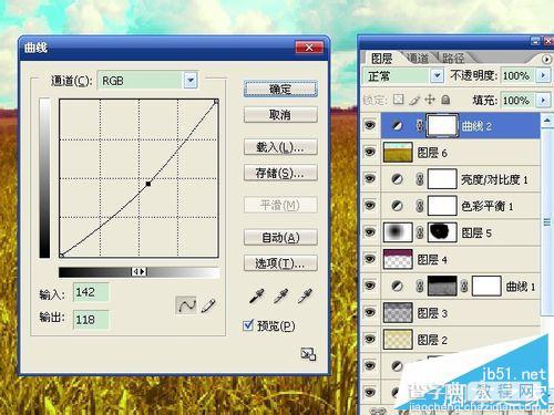 用ps将夏季绿色图片变成秋季的黄色效果16