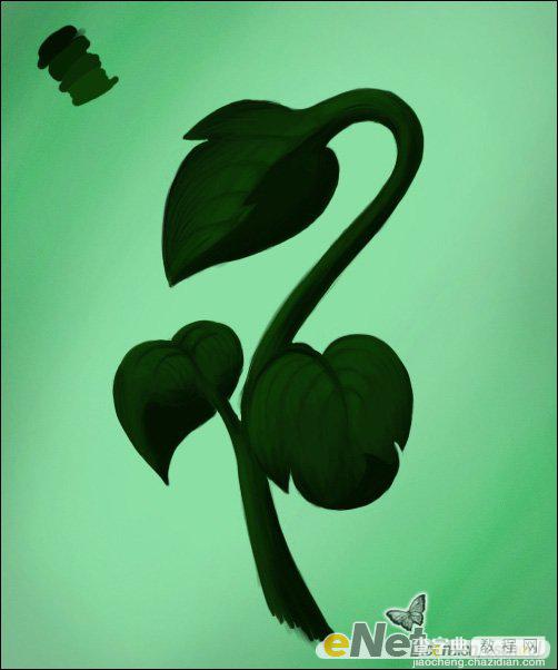 Photoshop手绘制青翠欲滴的绿色植物8