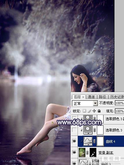 Photoshop制出唯美的冬季飘雪水景人物图片31