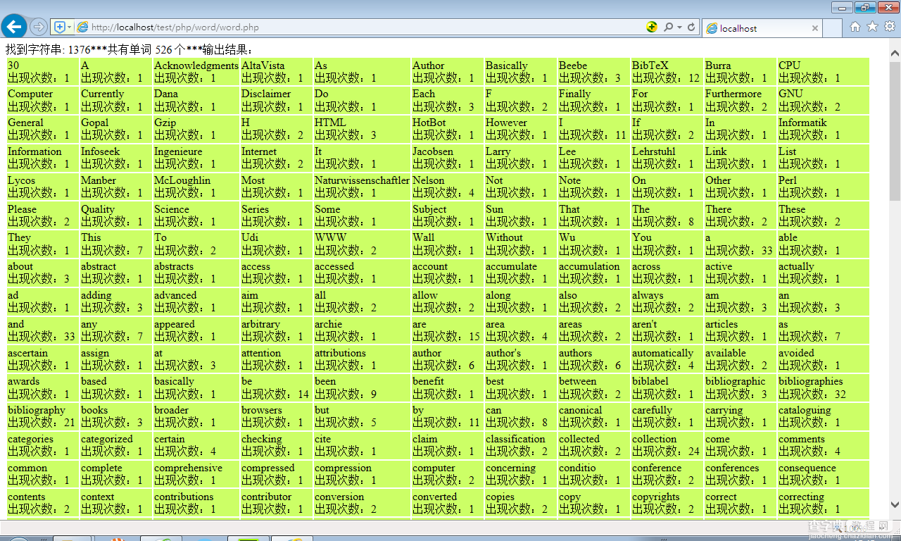 php英文单词统计器1