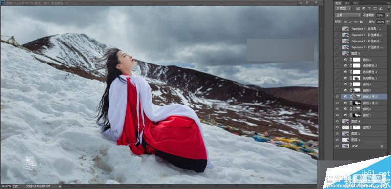 PS打造高原唯美古风雪景人像照片(拍摄和后期修图流程)11