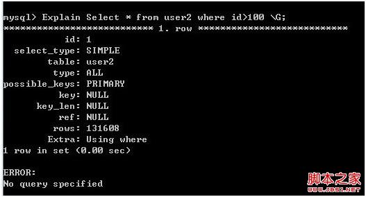 MySQL索引使用全程分析2