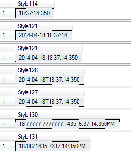 Sql中将datetime转换成字符串的方法(CONVERT)6