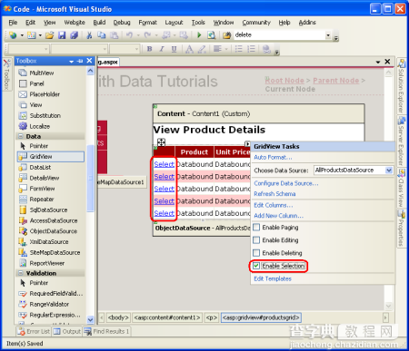 在ASP.NET 2.0中操作数据之十：使用 GridView和DetailView实现的主/从报表6